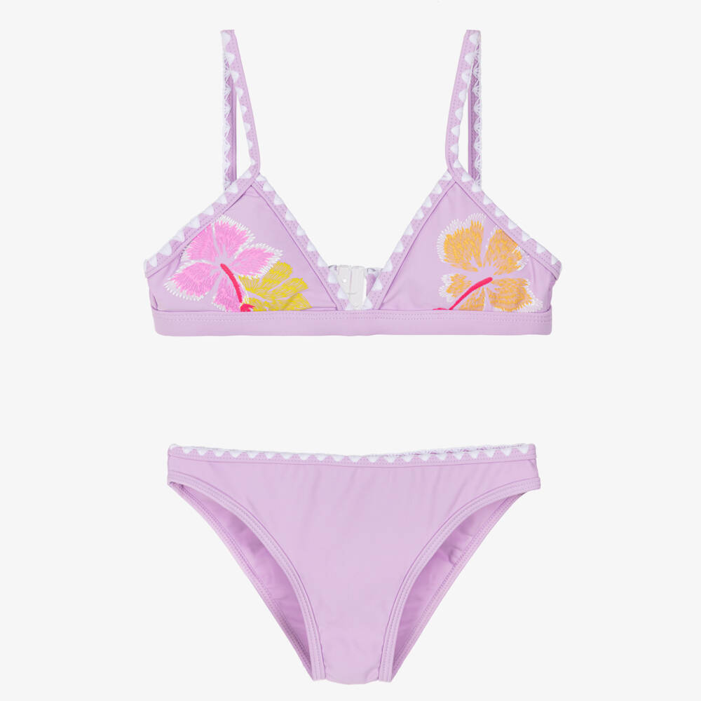 Mayoral-Girls Lilac Floral Print Bikini | Childrensalon