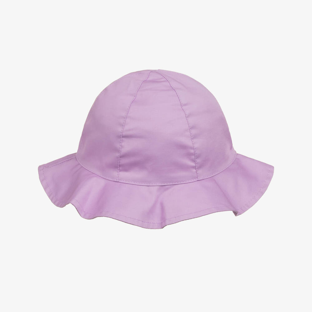 Mayoral-Girls Lilac Purple Cotton Sun Hat with Bow | Childrensalon