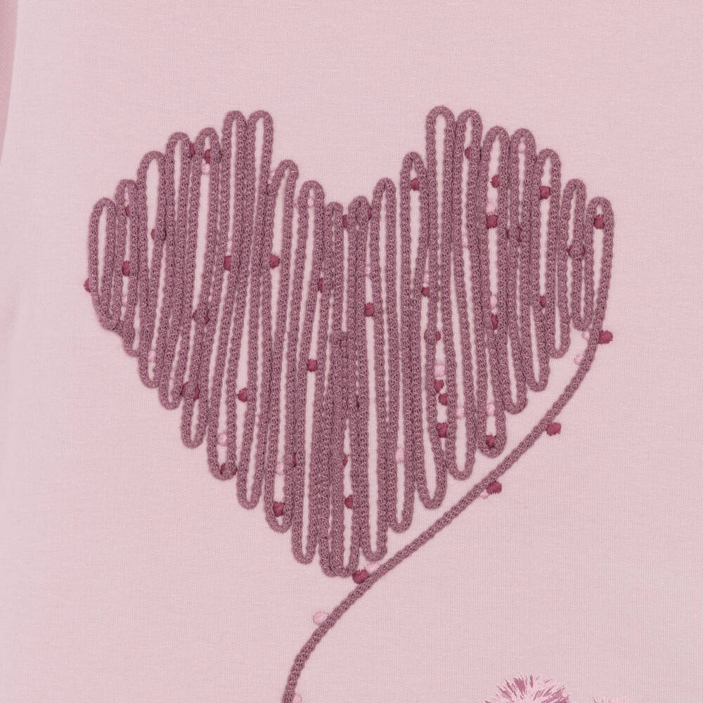 Mayoral-Girls Lilac Purple Sweatshirt Dress with Thread Heart | Childrensalon