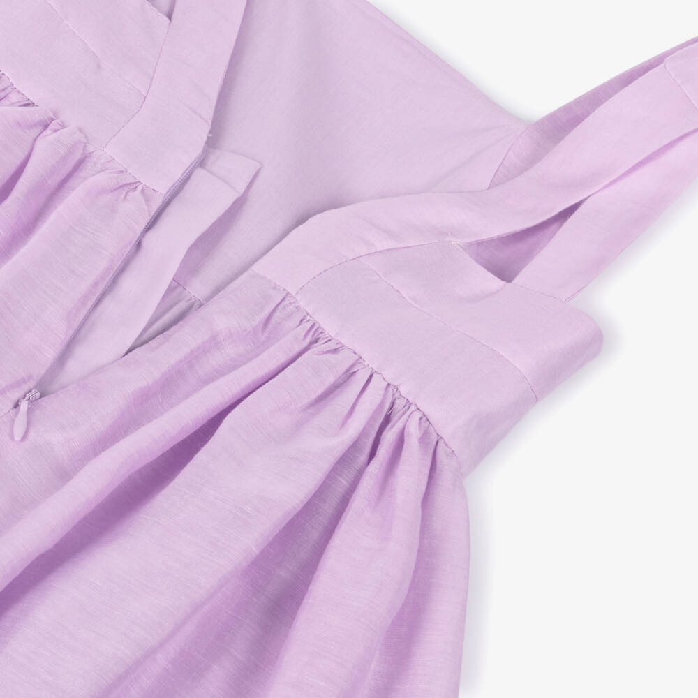 Mayoral-Girls Lilac Sleeveless Dress with Floral Appliqué | Childrensalon