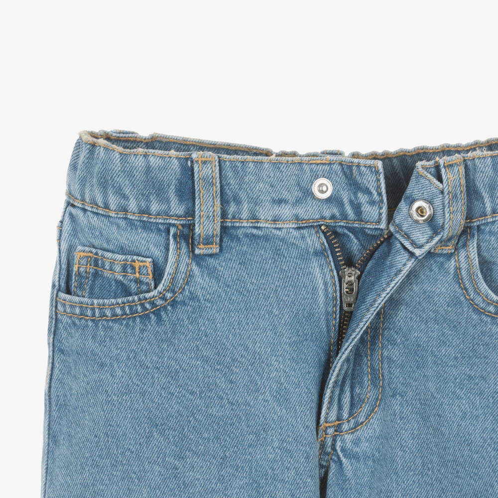 Mayoral-Girls Mid Blue Cotton Denim Shorts | Childrensalon