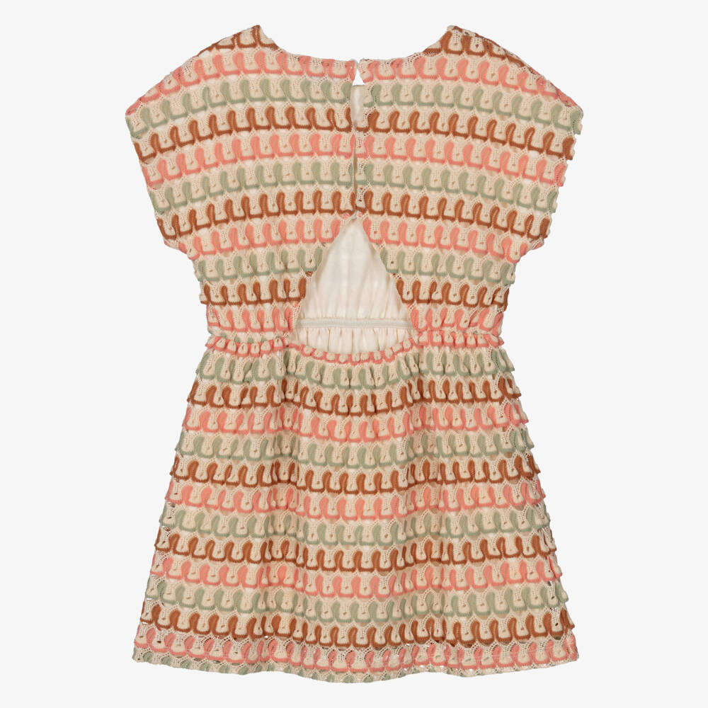 Mayoral-Girls Multicolour Crochet Knit Dress | Childrensalon