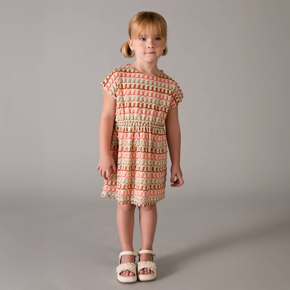 Mayoral-Girls Multicolour Crochet Knit Dress | Childrensalon