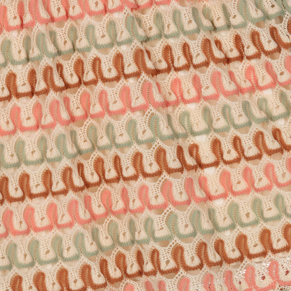 Mayoral-Girls Multicolour with Pink Crochet Knit Dress | Childrensalon