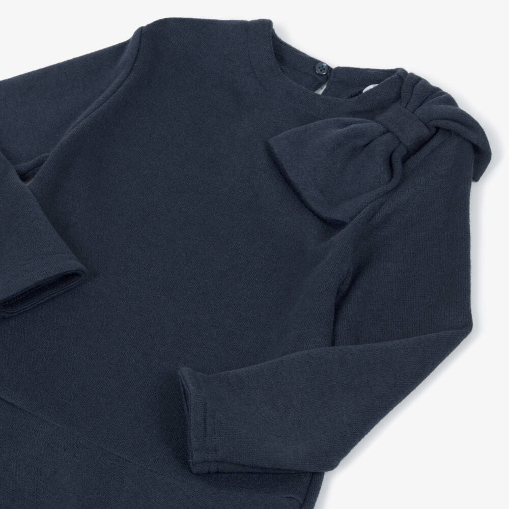 Mayoral-Платье синее с бантом для девочек | Childrensalon