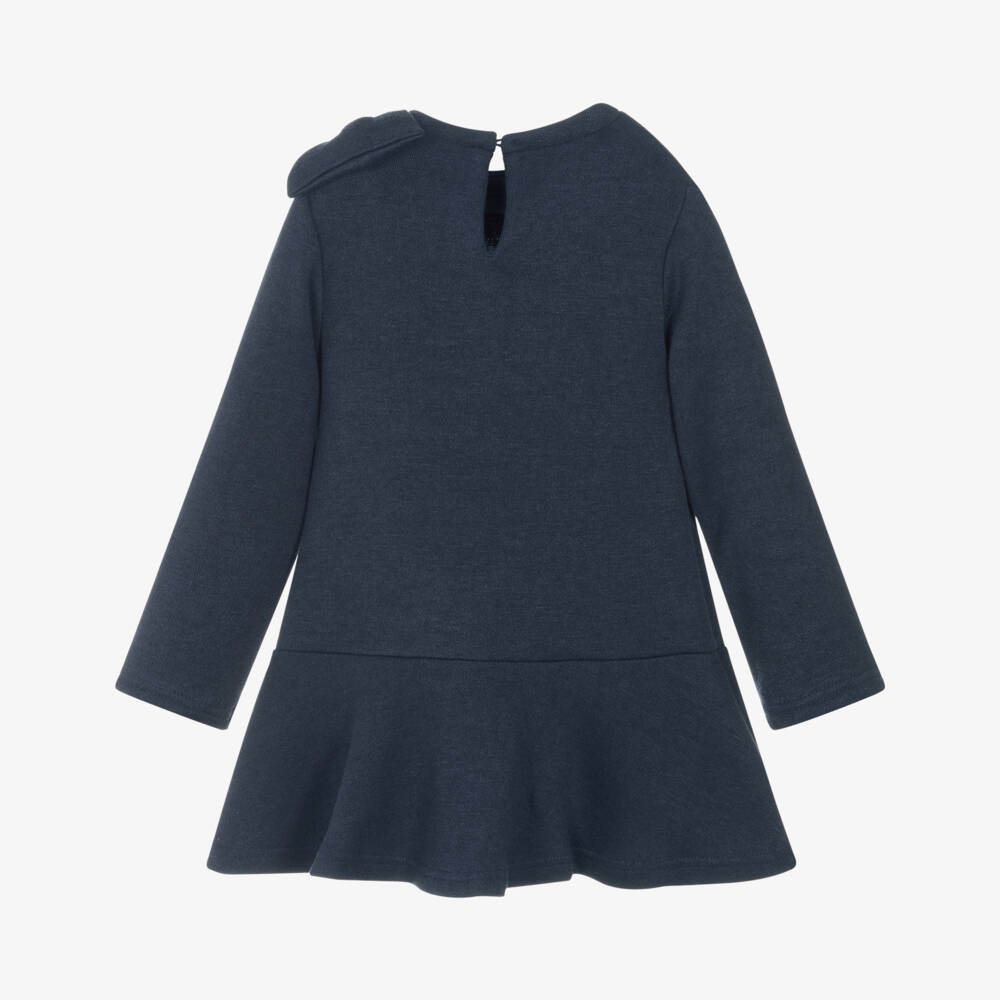 Mayoral-Платье синее с бантом для девочек | Childrensalon