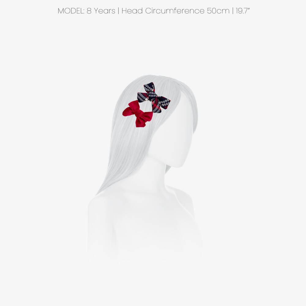 Mayoral-Girls Navy Blue & Red Hair Clips (2 Pack) | Childrensalon