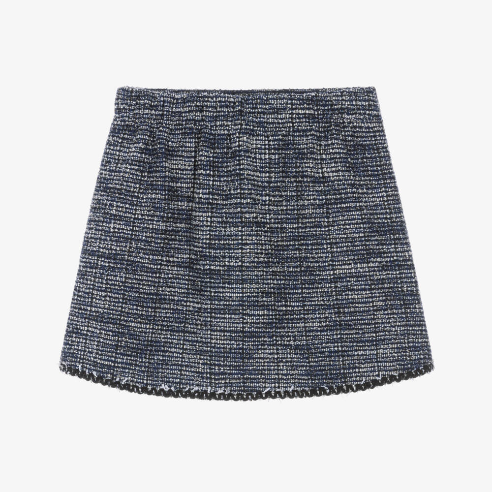 Mayoral-Girls Navy Blue Sparkly Tweed Skort | Childrensalon