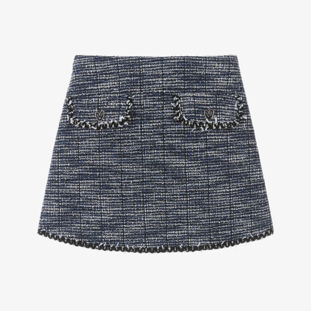 Mayoral-Girls Navy Blue Sparkly Tweed Skort | Childrensalon