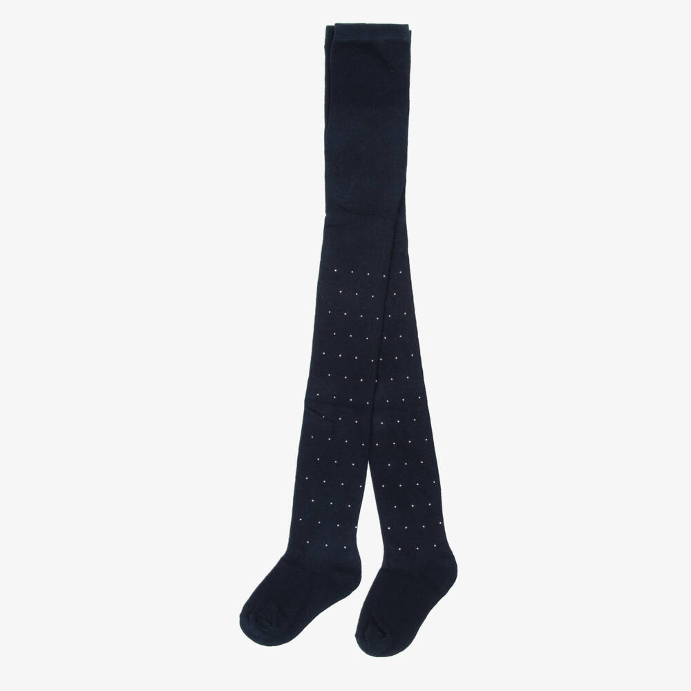 Mayoral-Girls Navy Blue Studded Tights | Childrensalon