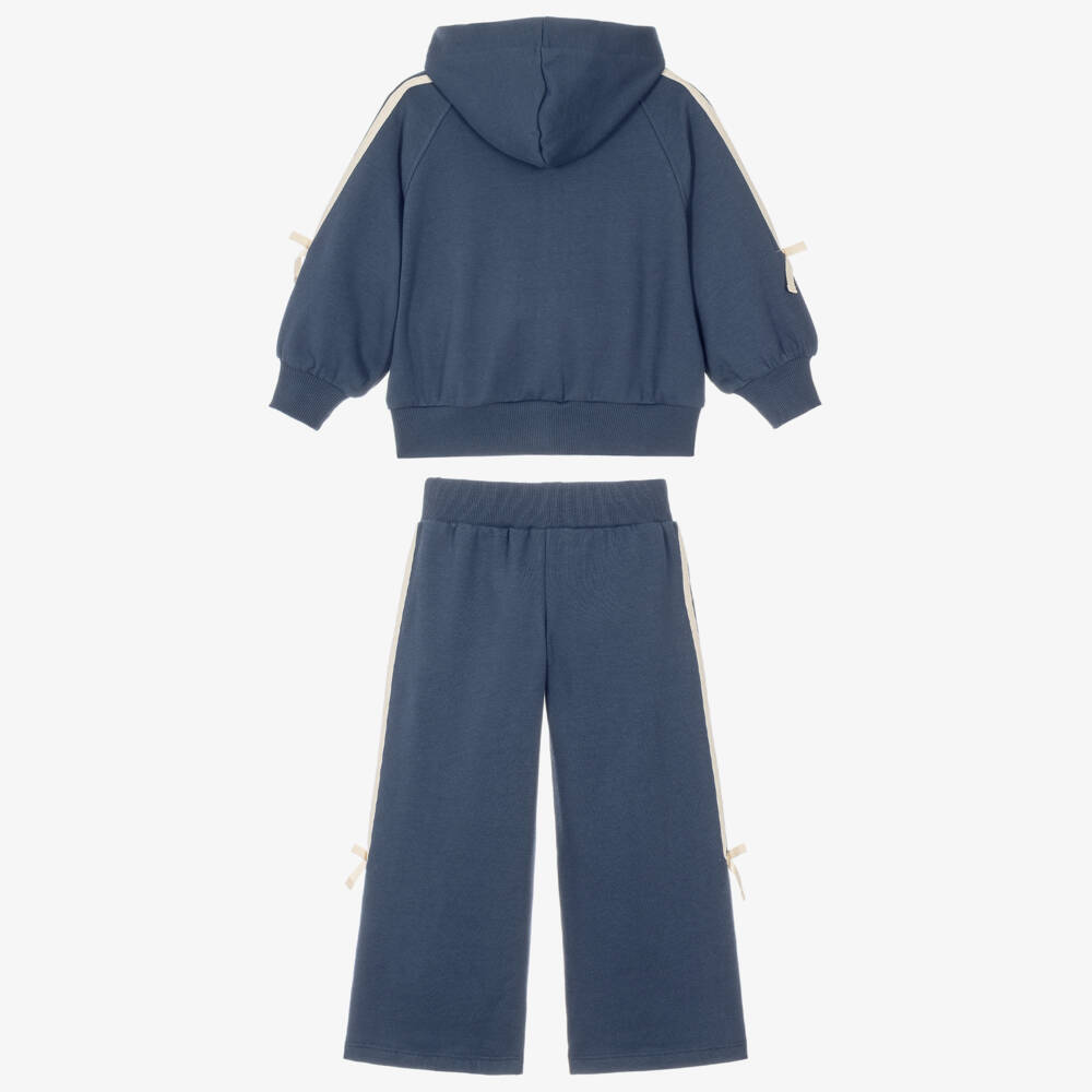 Mayoral-Girls Navy Blue Tracksuit with Bows | Childrensalon