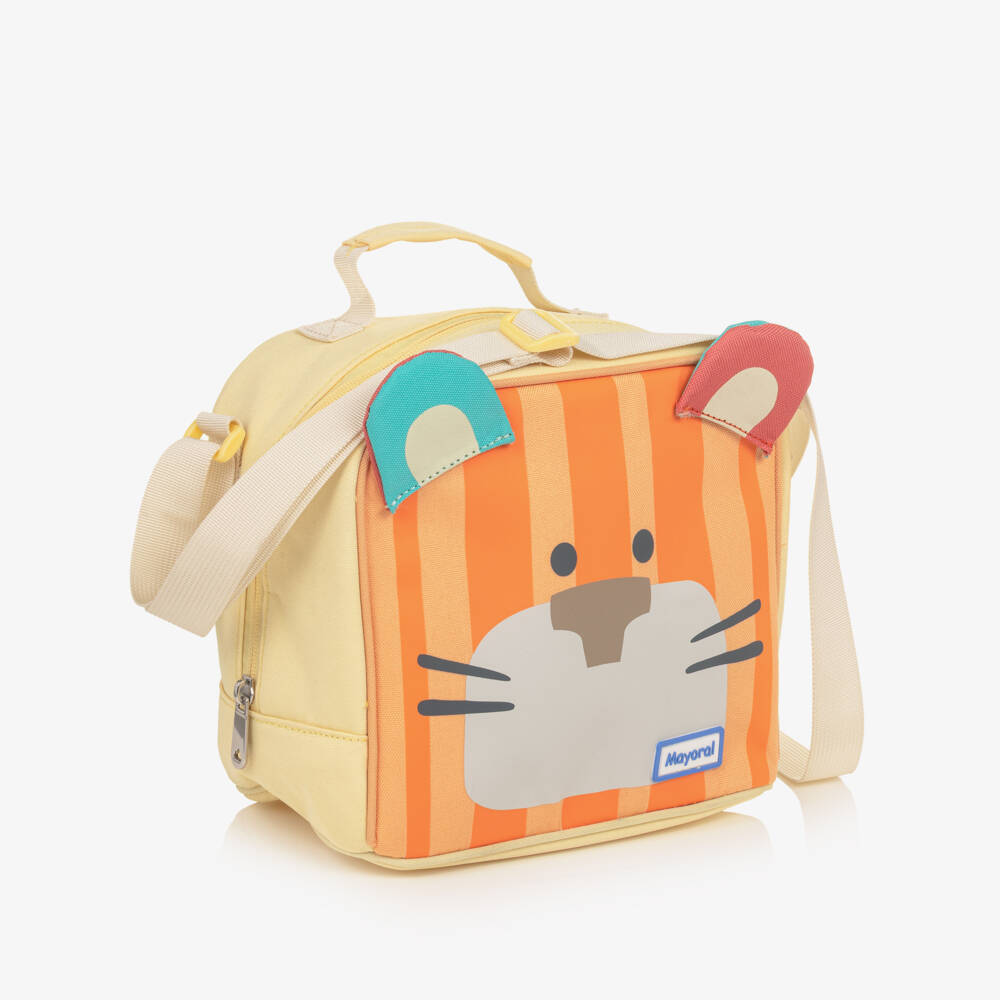 Mayoral Newborn-Girls Orange Lunch Bag with Tiger Motif (22cm) | Childrensalon
