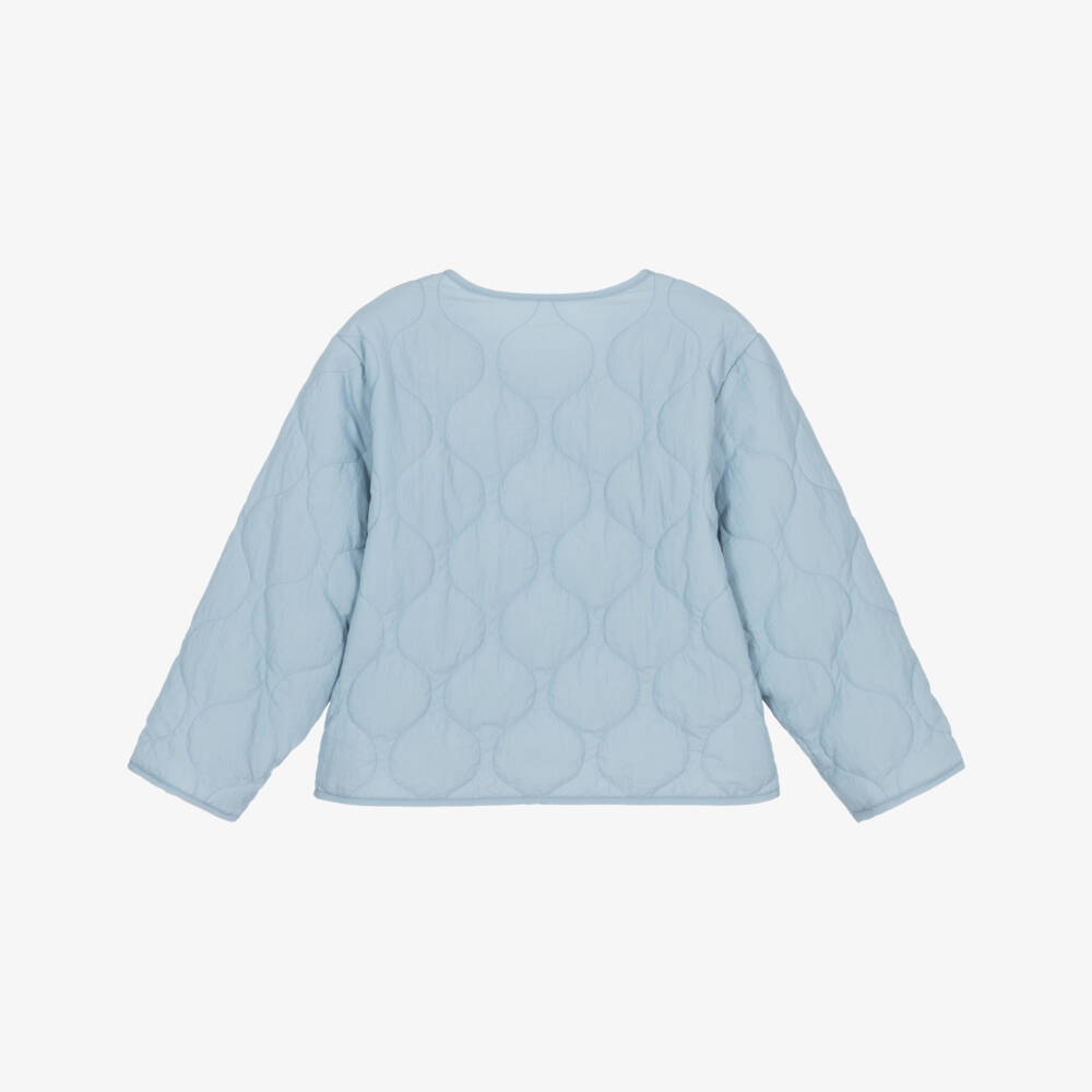 Mayoral-Girls Pale Blue Quilted Reversible Jacket | Childrensalon