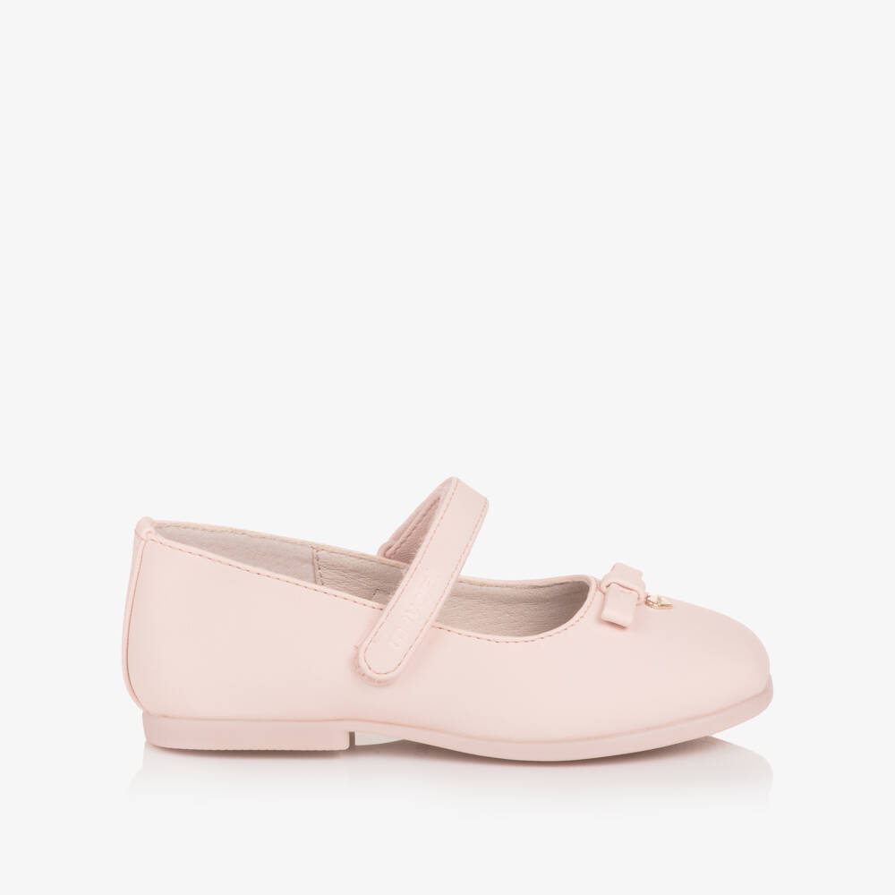 Mayoral-Girls Pale Pink Faux Leather Bow Pumps | Childrensalon