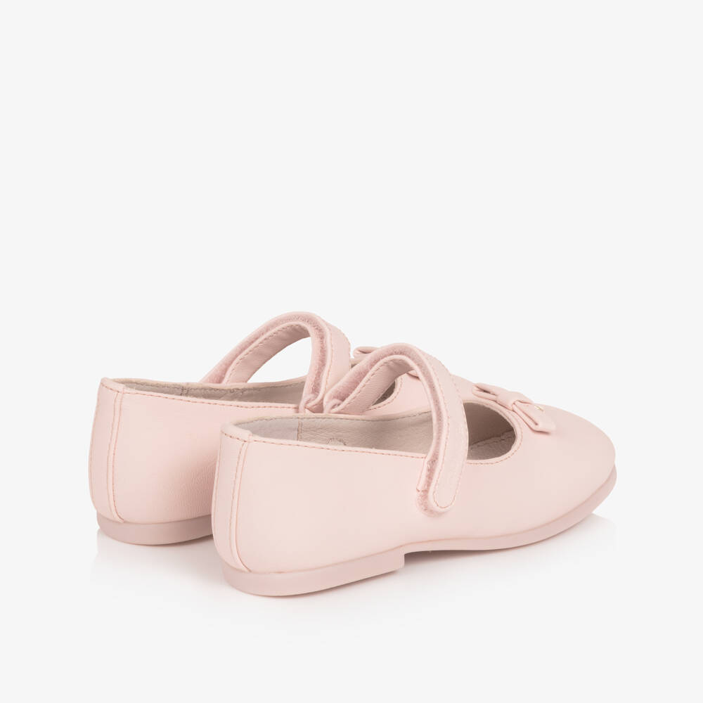 Mayoral-Girls Pale Pink Faux Leather Bow Pumps | Childrensalon