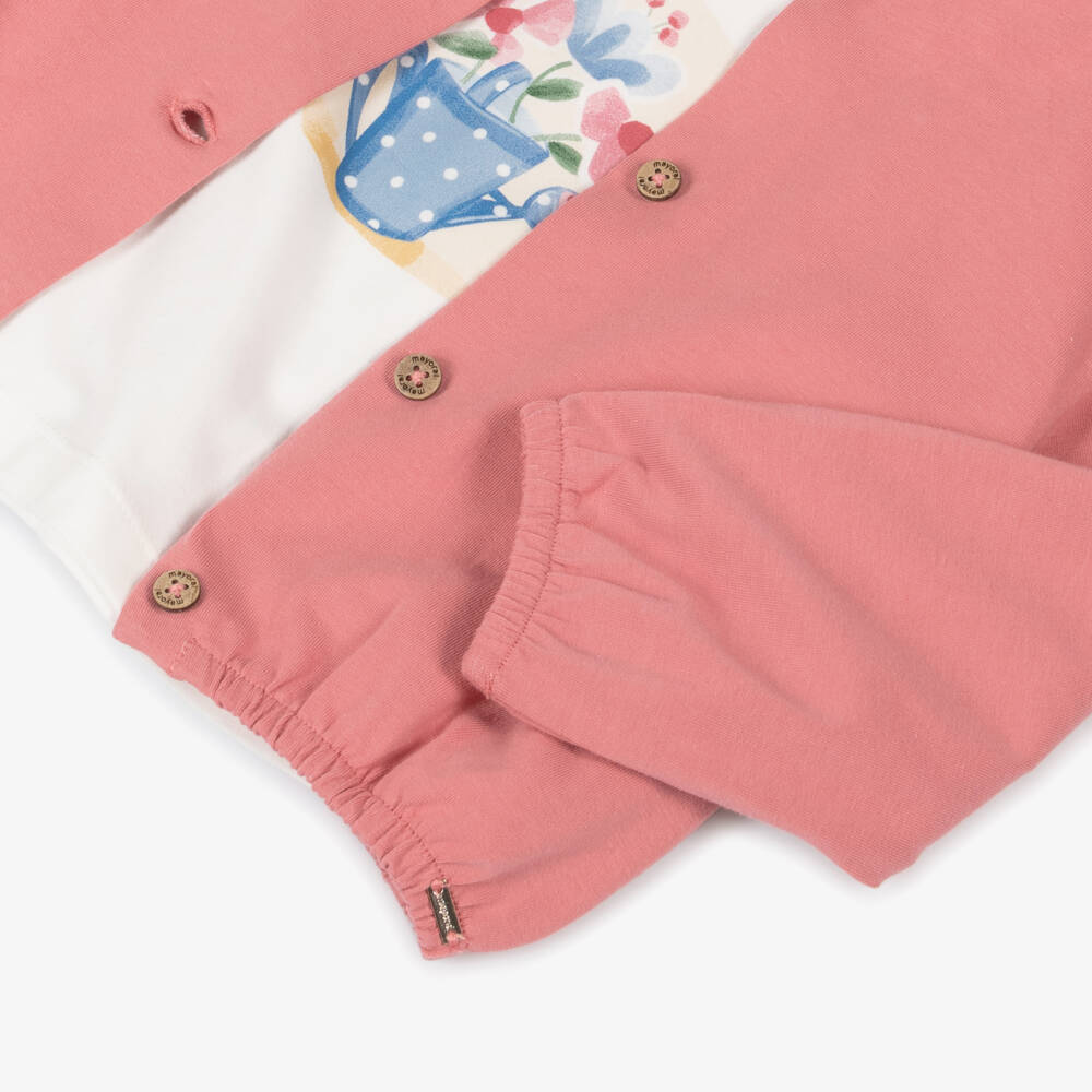 Mayoral-Girls Pink & Blue Cotton Leggings Set | Childrensalon