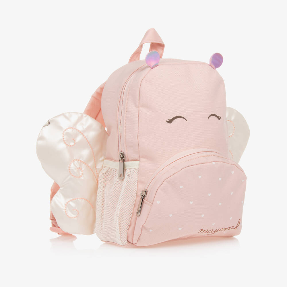 Mayoral-Girls Pink Butterfly Backpack (26cm) | Childrensalon
