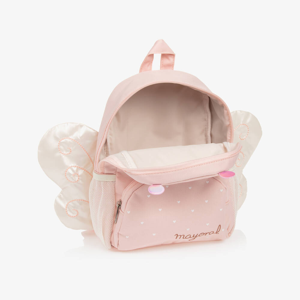 Mayoral-Girls Pink Butterfly Backpack (26cm) | Childrensalon