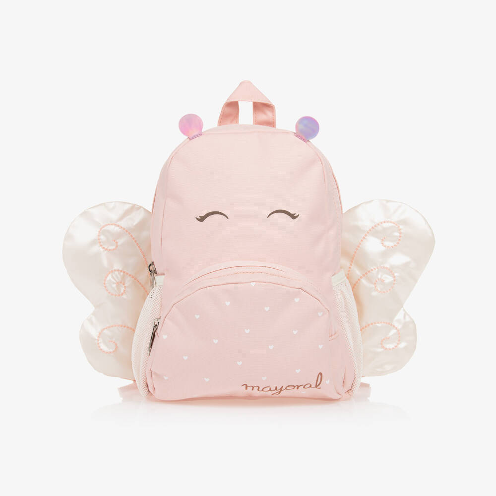 Mayoral-Girls Pink Butterfly Backpack (26cm) | Childrensalon