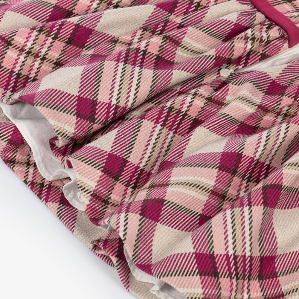 Mayoral-Girls Pink Check Dress with Bow Detail | Childrensalon