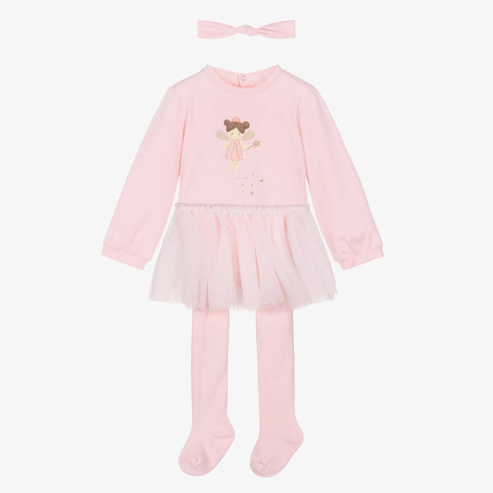 Mayoral Для новорожденных-Girls Pink Cotton Babysuit & Tulle Skirt Set | Childrensalon
