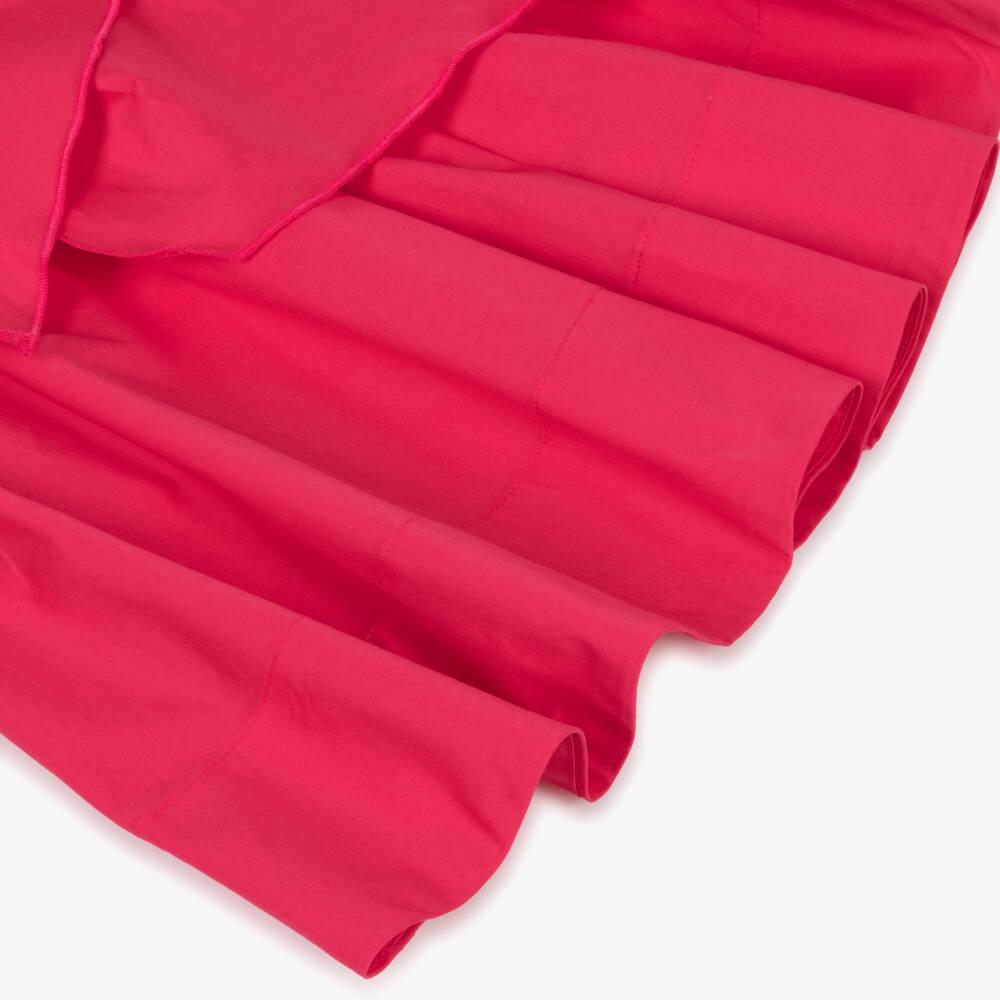 Mayoral-Girls Pink Cotton Dress with Lace Trim | Childrensalon