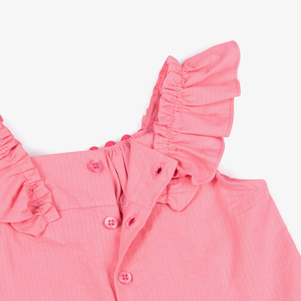 Mayoral-Girls Pink Cotton Fruit Print Skirt Set | Childrensalon