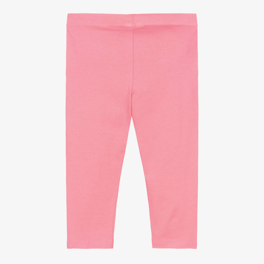 Mayoral-Girls PInk Cotton Jersey Cropped Leggings | Childrensalon