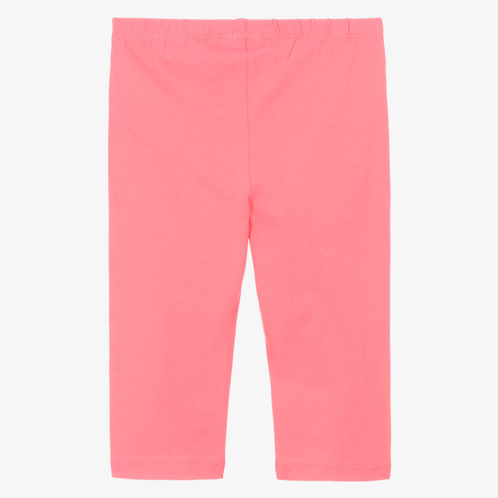 Mayoral-Girls Pink Cotton Jersey Cropped Leggings | Childrensalon