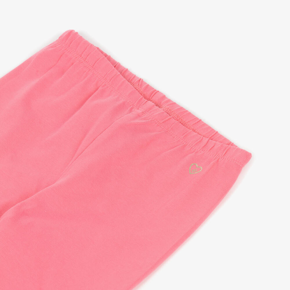 Mayoral-Girls Pink Cotton Jersey Cropped Leggings | Childrensalon