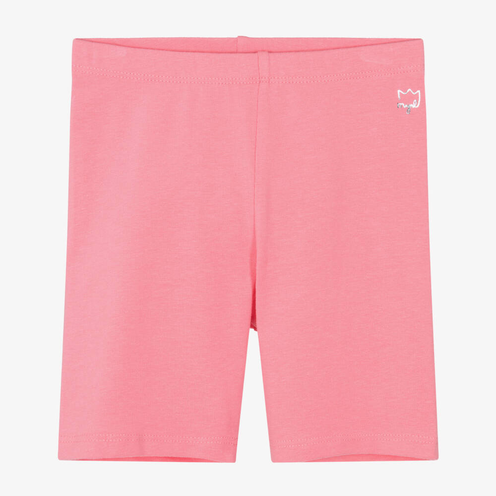 Mayoral-Girls Pink Cotton Jersey Cycle Shorts | Childrensalon