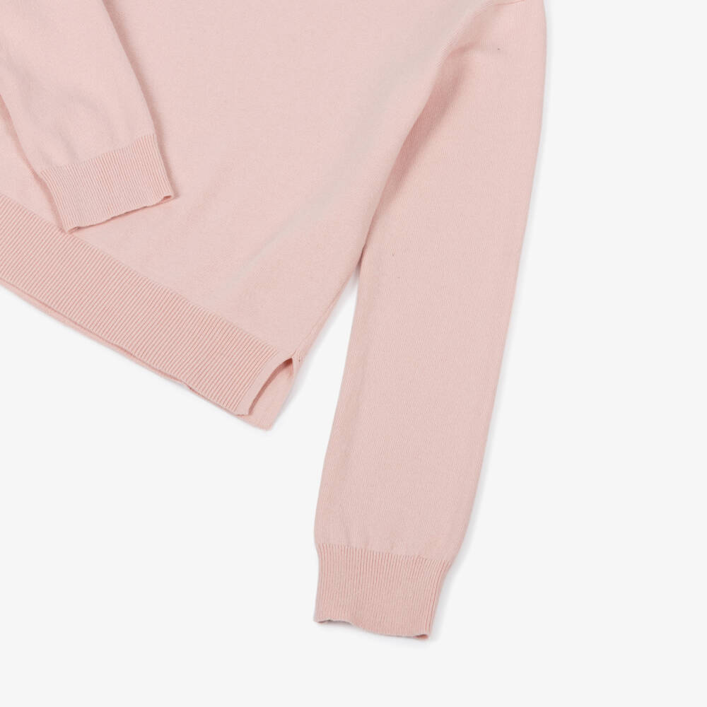 Mayoral-بلوفر بياقة عالية قطن محبوك لون زهري للبنات  | Childrensalon