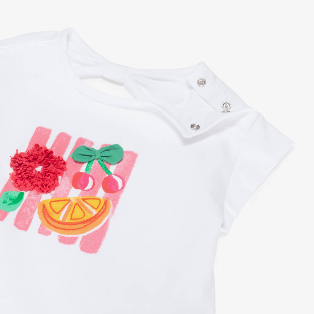 Mayoral-Girls Pink Cotton Leggings Set with Fruit Print | Childrensalon