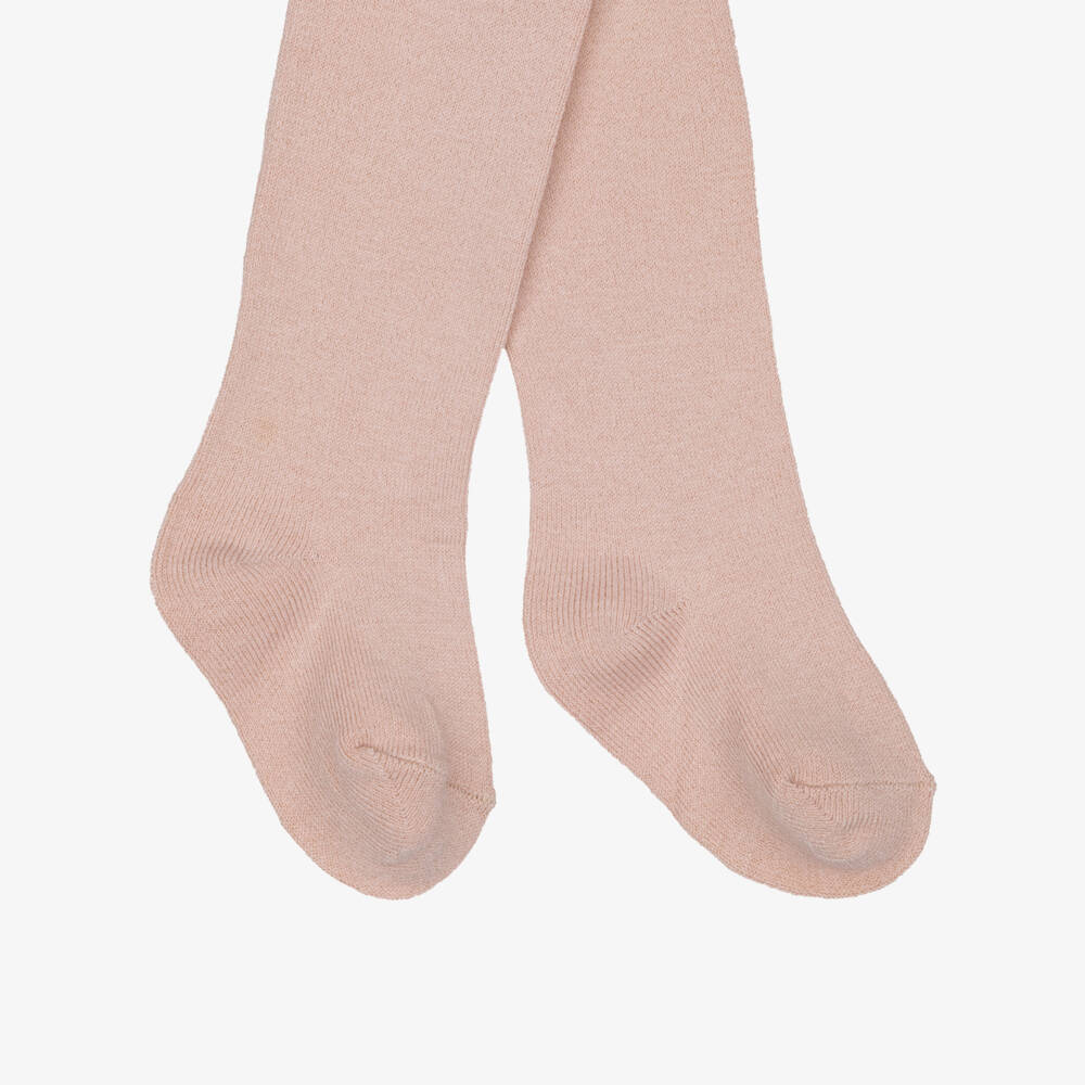 Mayoral-Girls Pink Cotton-Rich Knitted Tights | Childrensalon