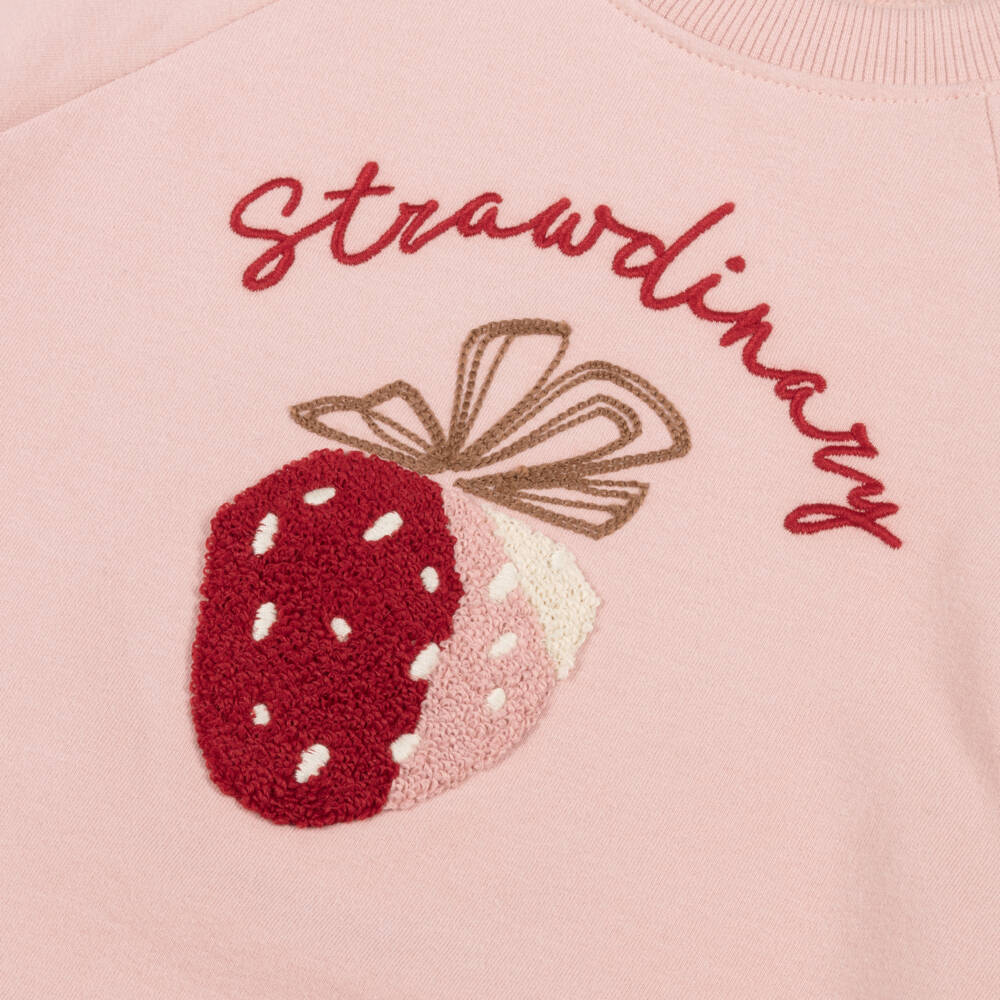 Mayoral-Girls Pink Cotton Strawberry Tracksuit | Childrensalon
