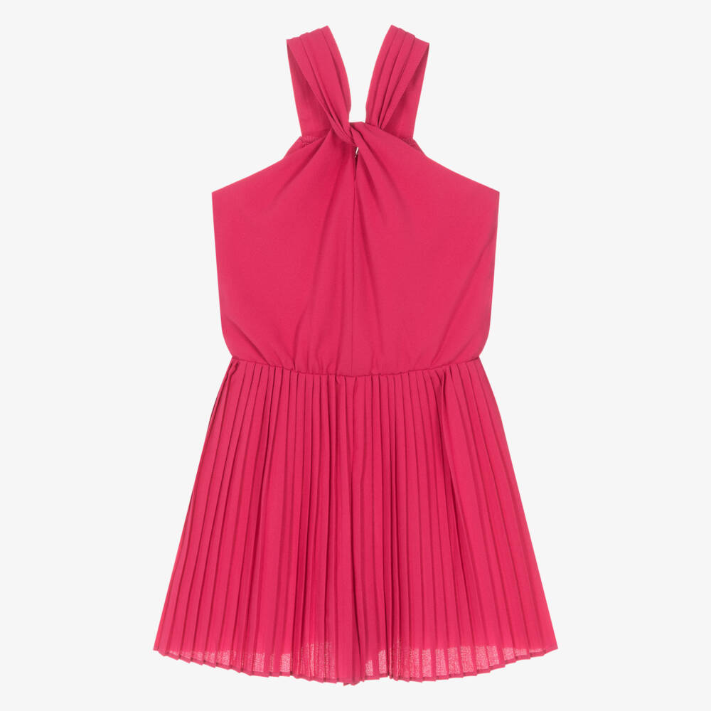 Mayoral-Girls Pink Crêpe Halter Playsuit | Childrensalon