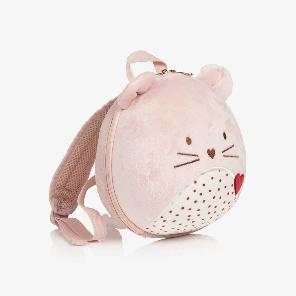 Mayoral-Girls Pink Dome-Shaped Cat Backpack (23cm) | Childrensalon