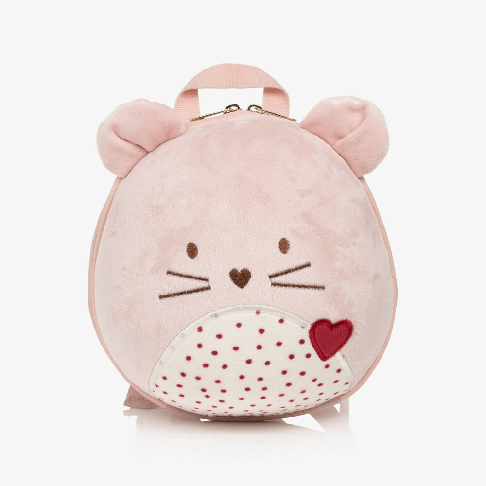 Mayoral-Girls Pink Dome-Shaped Cat Backpack (23cm) | Childrensalon