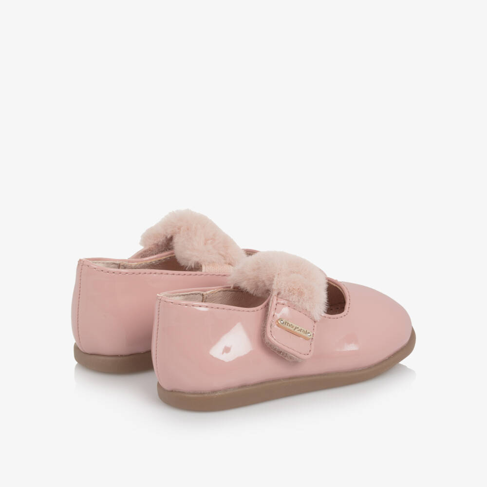 Mayoral-Girls Pink Faux Patent Leather Bar Shoes | Childrensalon