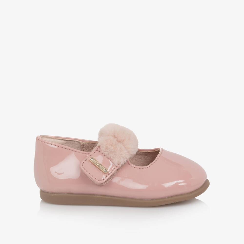 Mayoral-Girls Pink Faux Patent Leather Bar Shoes | Childrensalon
