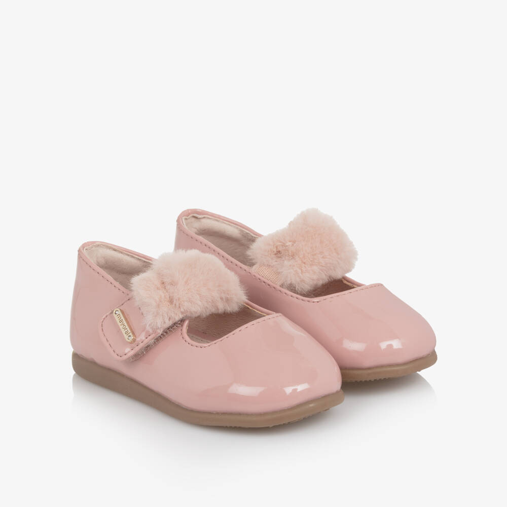 Mayoral-Girls Pink Faux Patent Leather Bar Shoes | Childrensalon