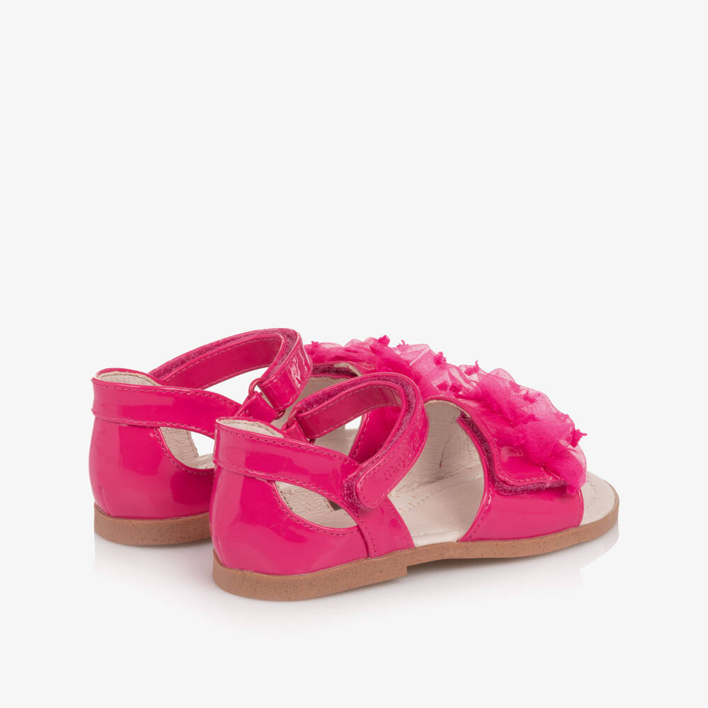 Mayoral-Girls Pink Faux Patent Leather Sandals | Childrensalon