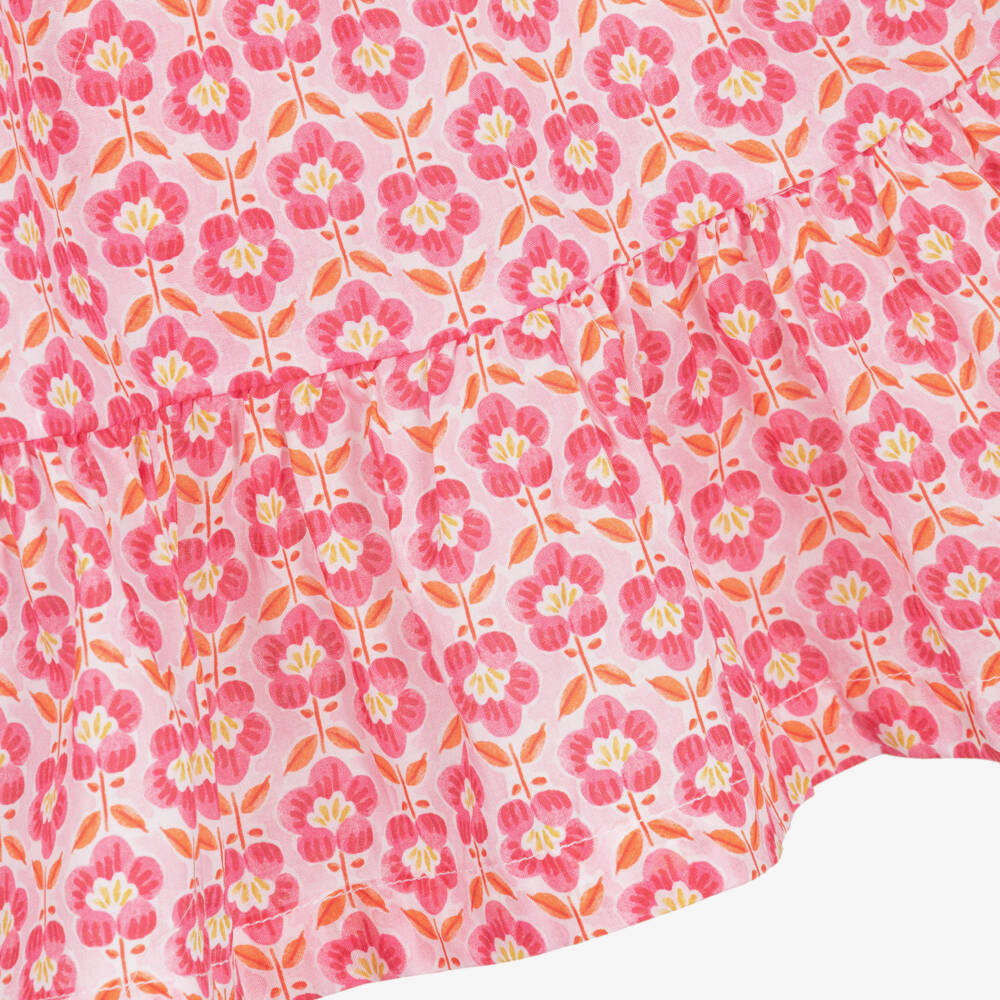 Mayoral-Girls Pink Floral Cotton Dress Set | Childrensalon