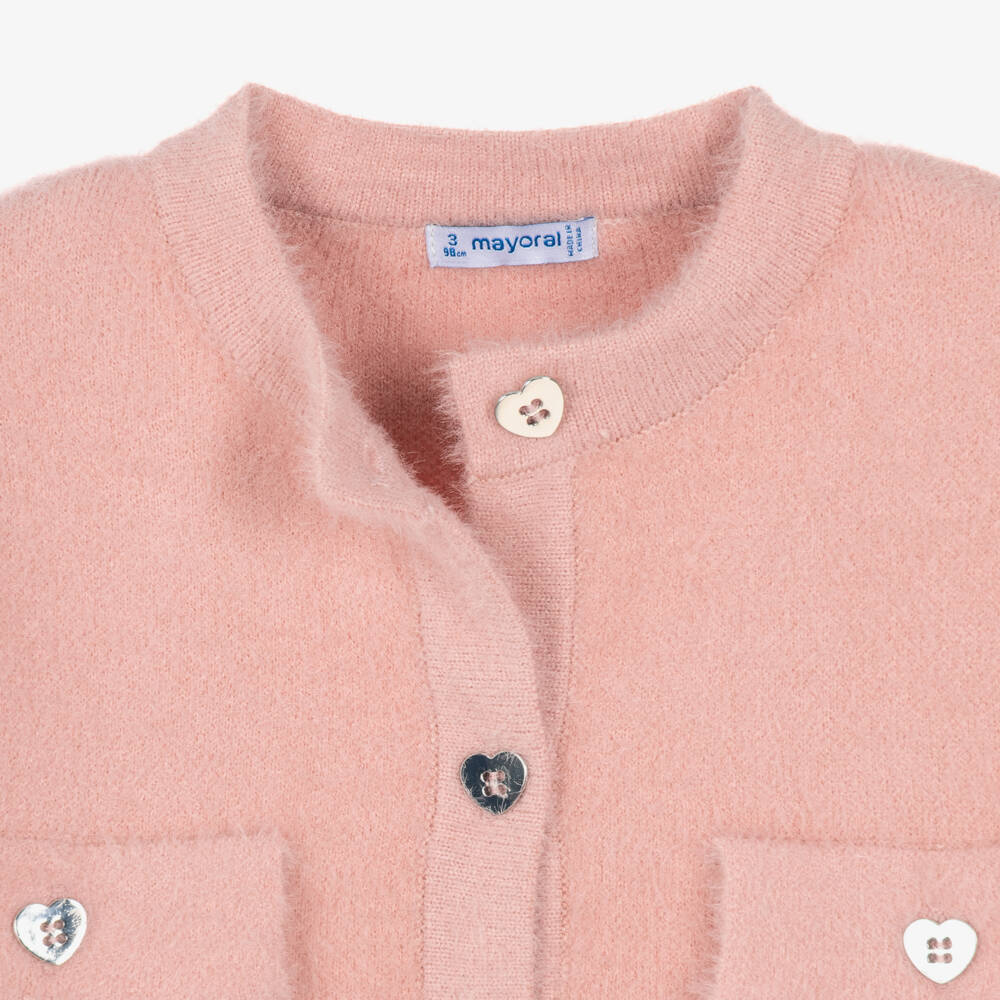 Mayoral-Girls Pink Fluffy Knit Skirt Set | Childrensalon
