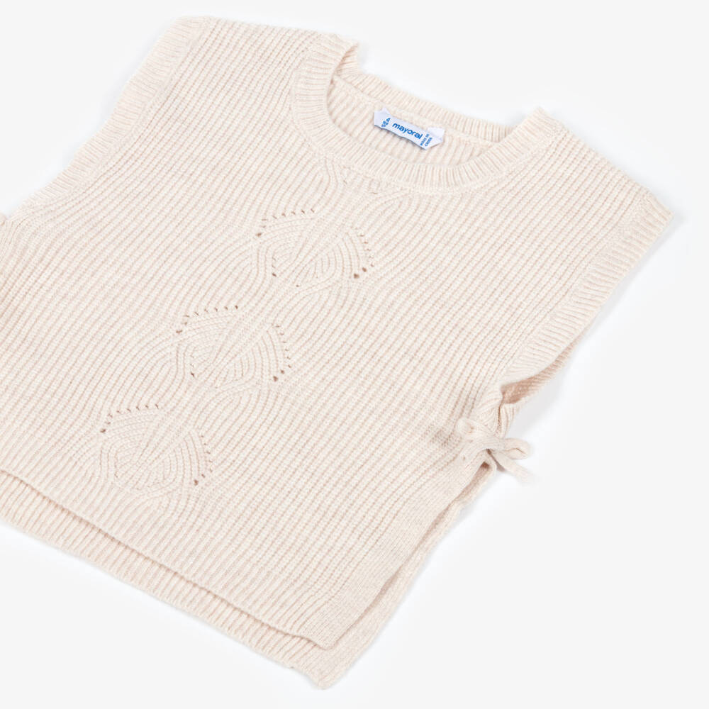 Mayoral-Girls Pink & Ivory Floral Jersey Dress Set  | Childrensalon