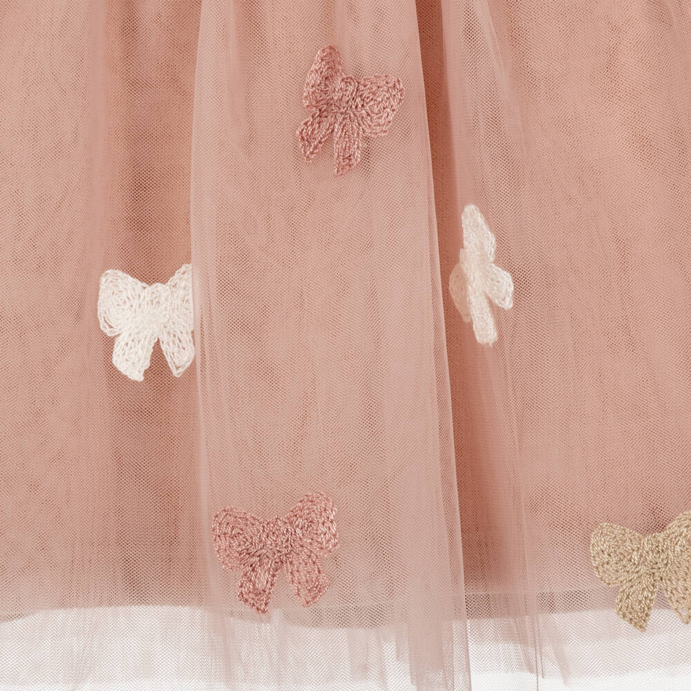 Mayoral Newborn-Girls Pink Knitted Dress with Tulle Skirt | Childrensalon