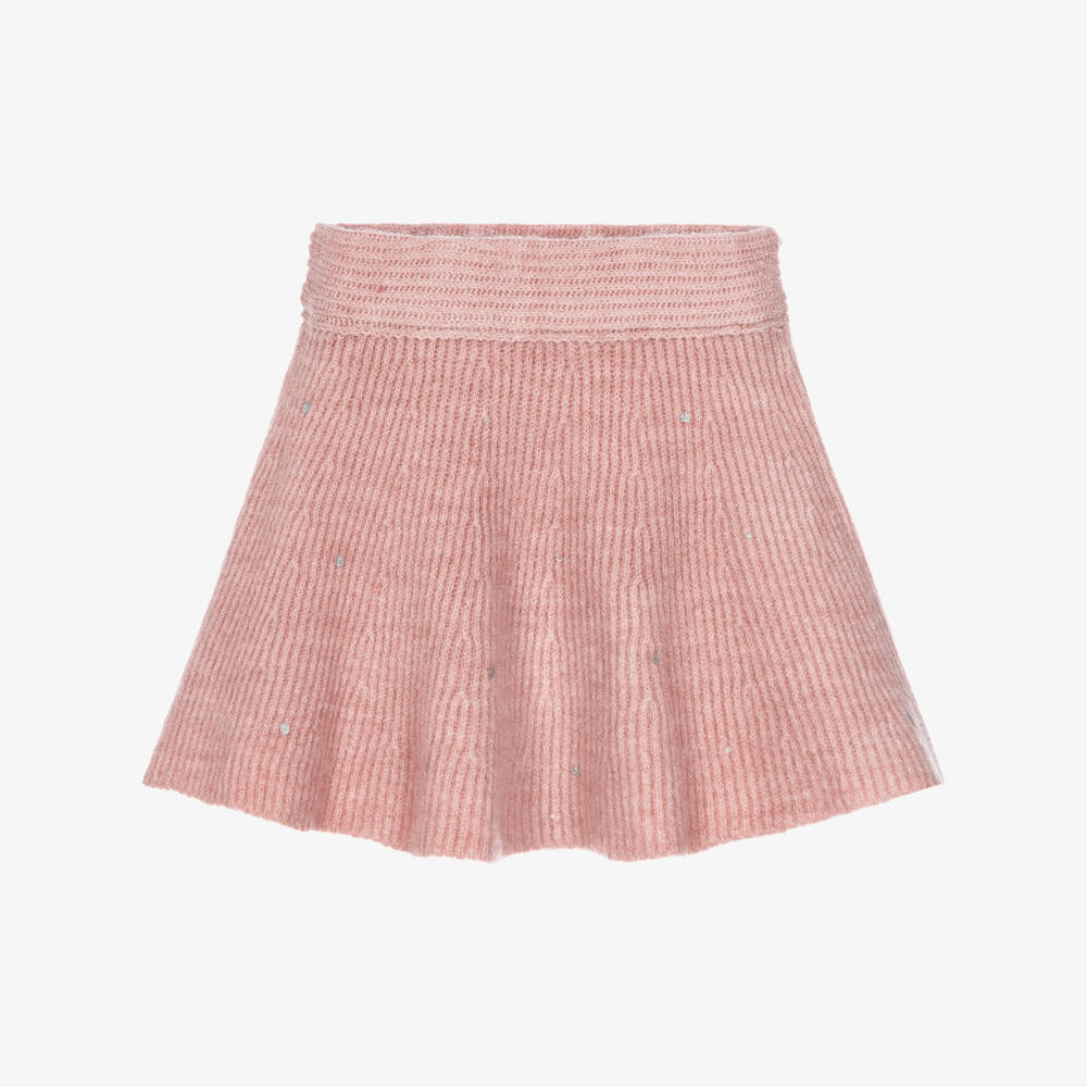 Mayoral-Girls Pink Knitted Skirt with Sparkles | Childrensalon