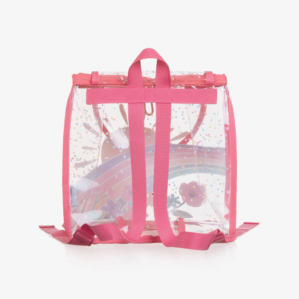 Mayoral Newborn-Girls Glittery Pink Rainbow Transparent Backpack (26cm) | Childrensalon