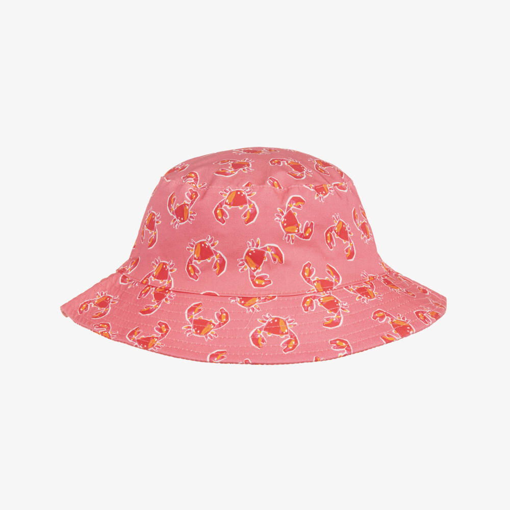 Mayoral-Girls Pink & Red Crab Print Sun Hat | Childrensalon