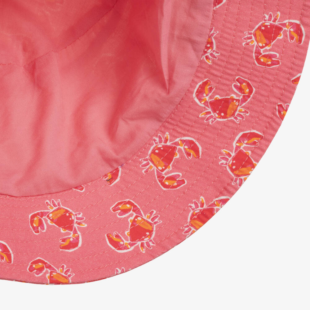 Mayoral-Girls Pink & Red Crab Print Sun Hat | Childrensalon